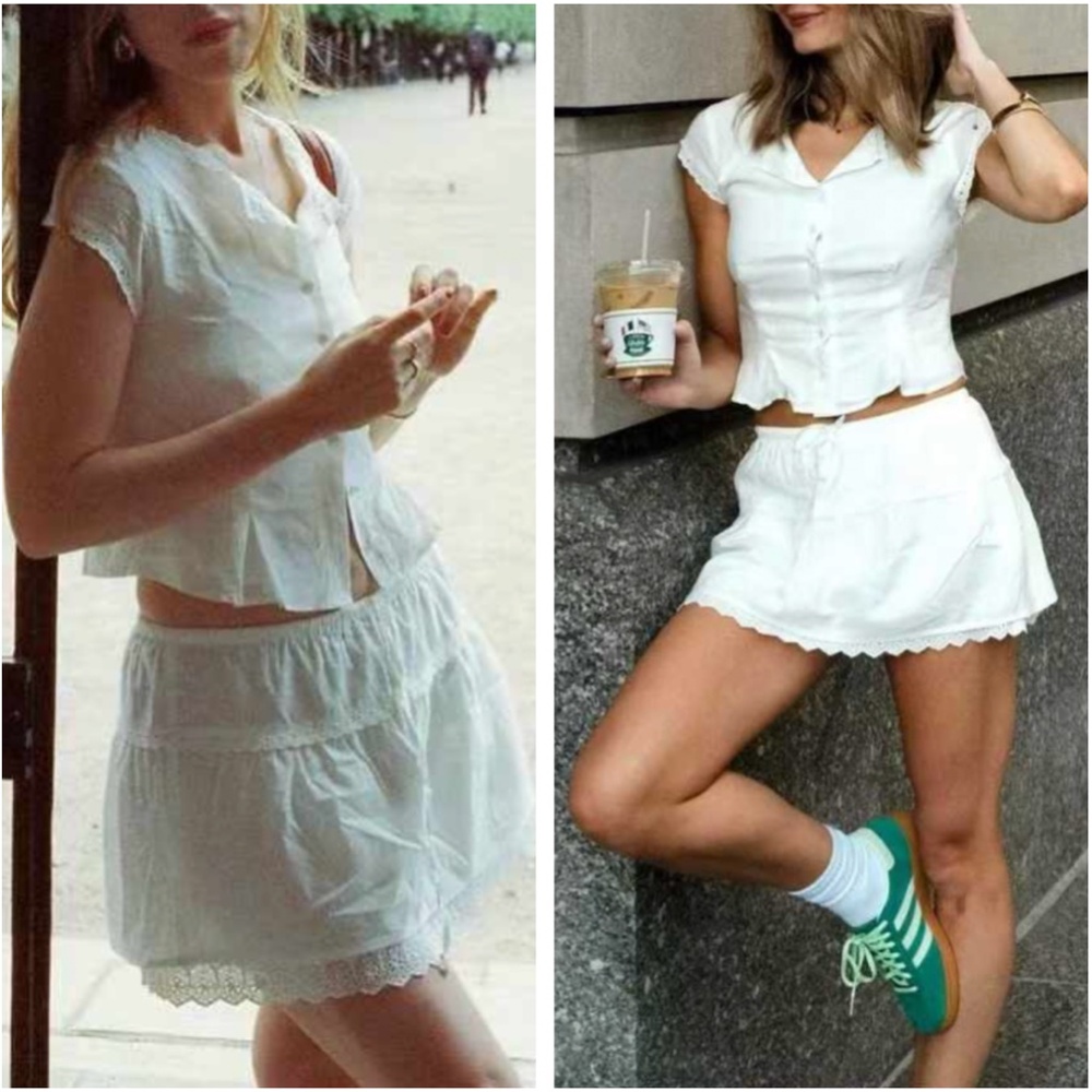 Reformation White Mini Dress Set